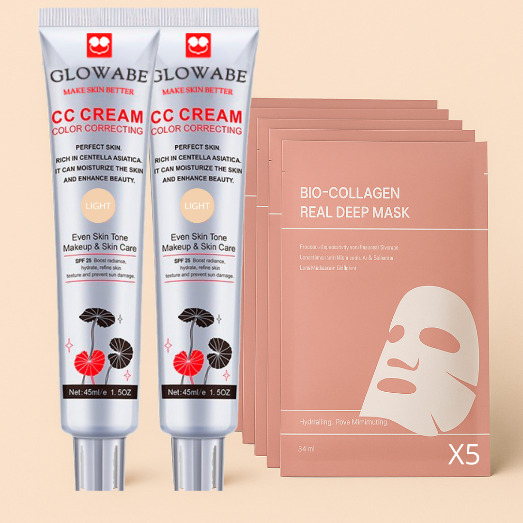 Glowabe Beauty Duo: 2X CC Cream + 5X Hidratación Intensiva (Pack Ahorro)